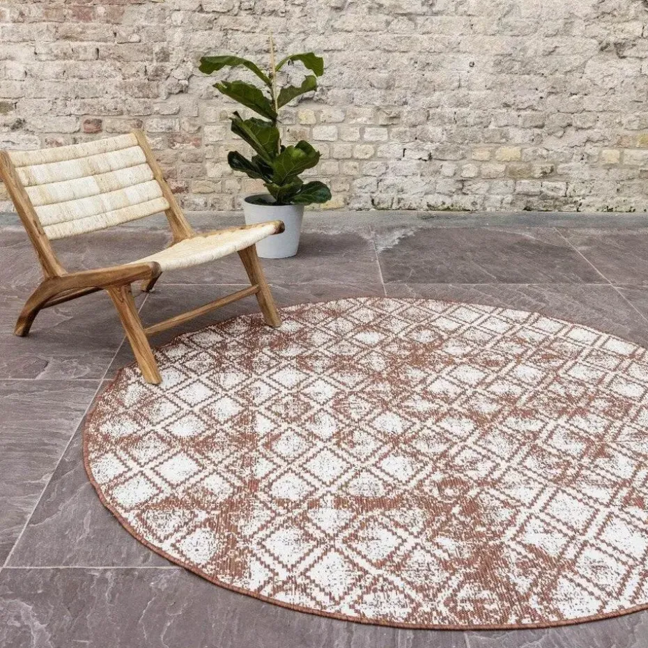 Eva Interior Buitenkleed Rond Frost - Roest - dubbelzijdig 200cm