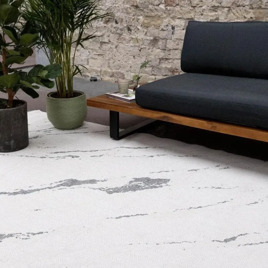 Eva Interior Buitenkleed Marble grijs/wit - 290 x 200 cm