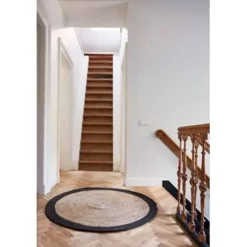 EVA Interior Vloerkleed Jute Rond - Naturel/Antraciet - 160 Ø