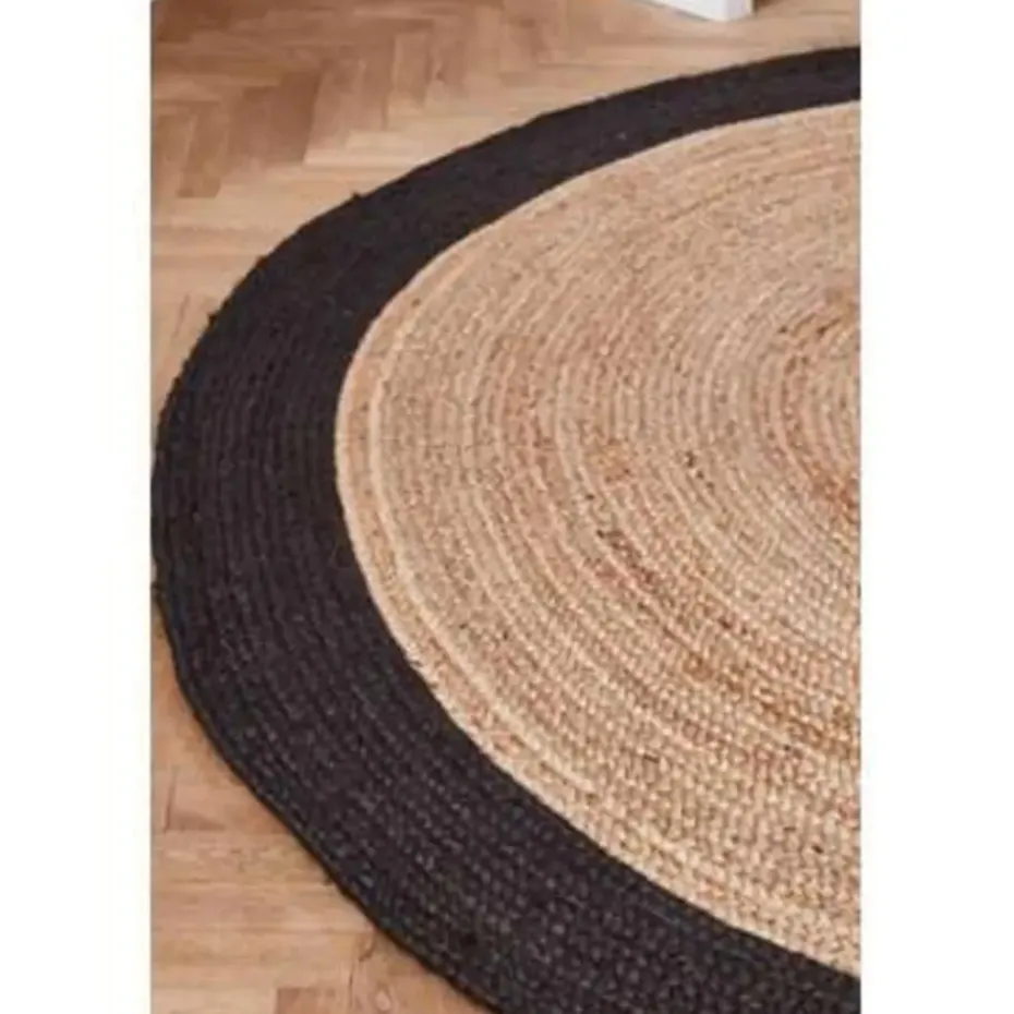 EVA Interior Vloerkleed Jute Rond - Naturel/Antraciet - 180 Ø