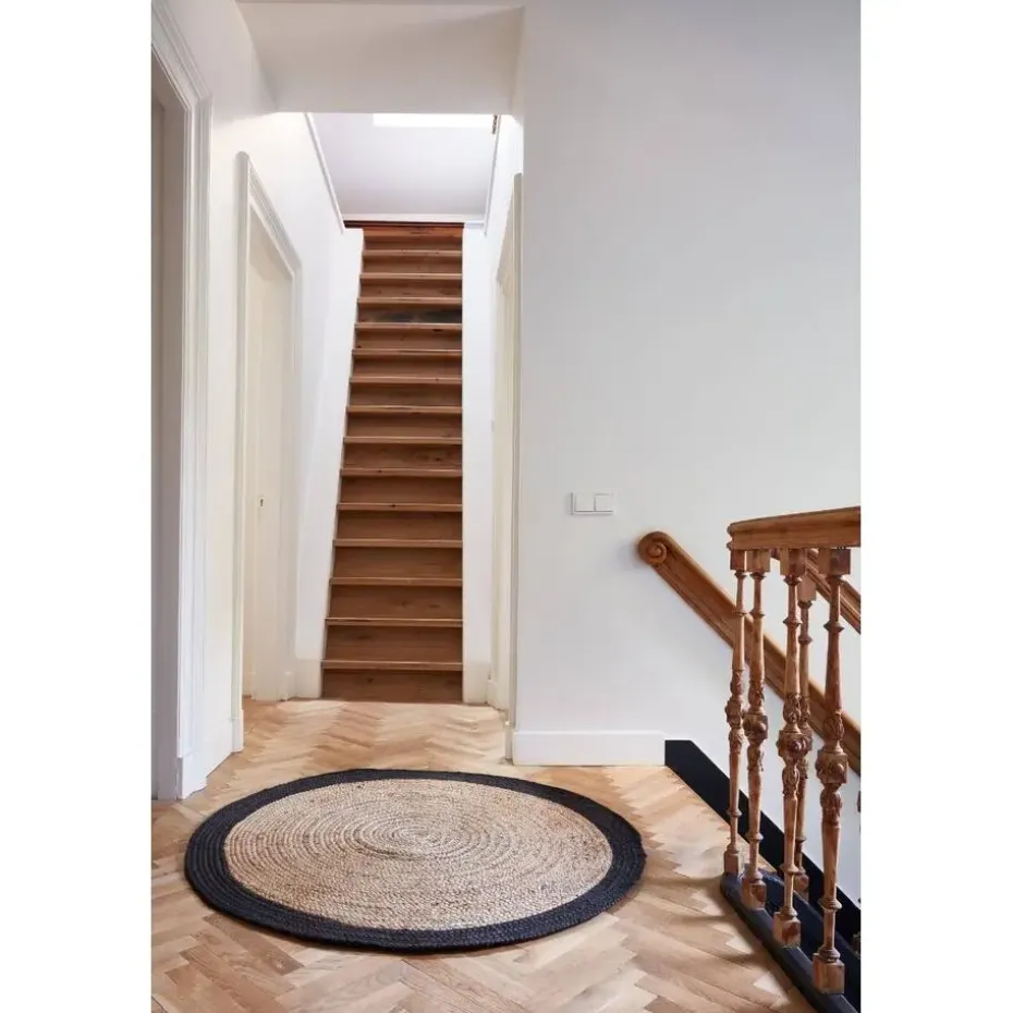 EVA Interior Vloerkleed Jute Rond - Naturel/Antraciet - 180 Ø