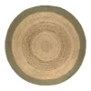 EVA Interior Vloerkleed Jute Rond - Naturel/Groen - 160 Ø