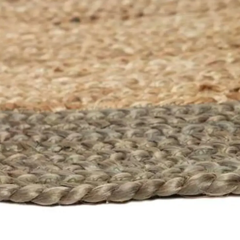 EVA Interior Vloerkleed Jute Rond - Naturel/Groen - 160 Ø