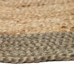 EVA Interior Vloerkleed Jute Rond - Naturel/Groen - 180 Ø