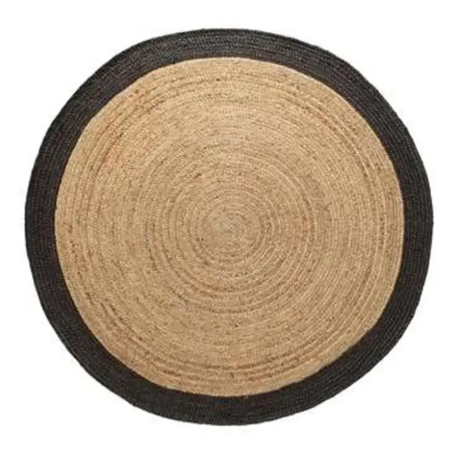 EVA Interior Vloerkleed Jute Rond - Naturel/Antraciet - 120 Ø