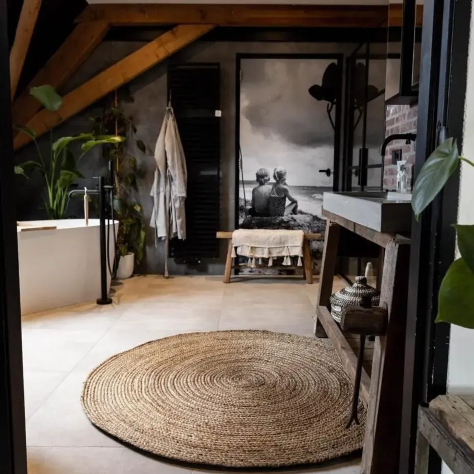 EVA Interior Vloerkleed Jute Rond - Naturel - 240 Ø (L)