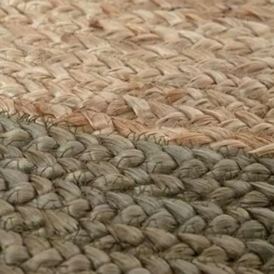 EVA Interior Vloerkleed Jute Rond - Naturel/Groen - 120 Ø