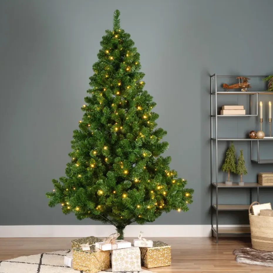 Everlands Kunst Kerstboom met verlichting - 210 cm
