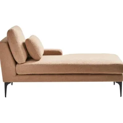 EWRON - Chaise longue - Zandbeige - Linkszijdig - Bouclé