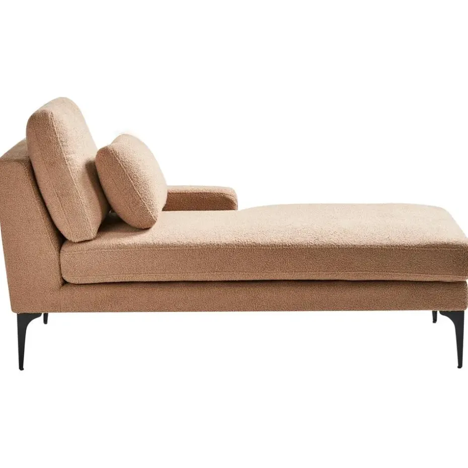 EWRON - Chaise longue - Zandbeige - Linkszijdig - Bouclé