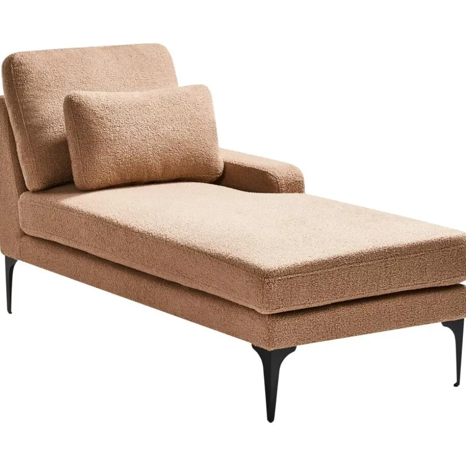 EWRON - Chaise longue - Zandbeige - Linkszijdig - Bouclé