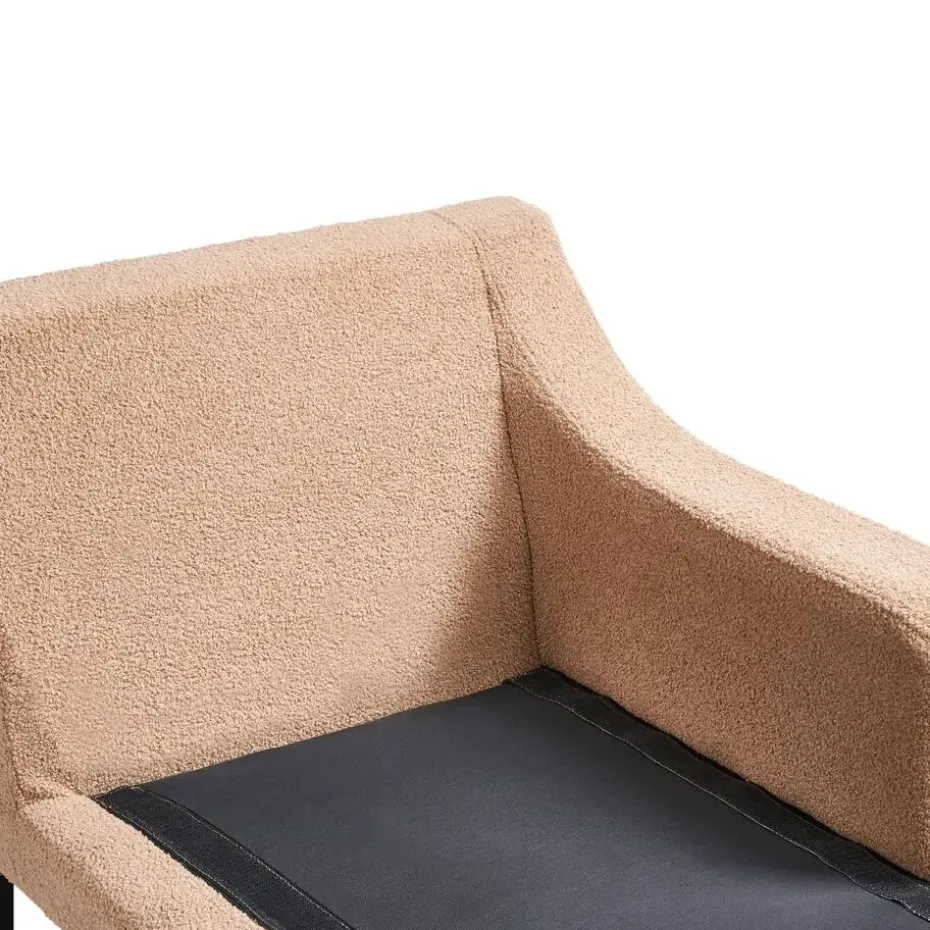 EWRON - Chaise longue - Zandbeige - Linkszijdig - Bouclé
