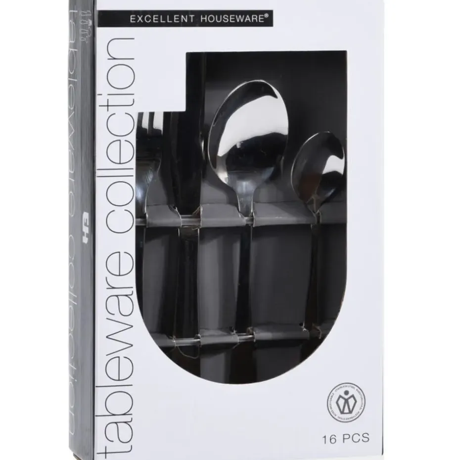 Excellent Houseware Bestekset - 16-delig - zilver - RVS