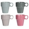 Excellent Houseware Gekleurde bekers/koffiekopjes - 4-delig