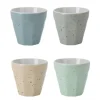 Excellent Houseware Koffiekop - 4x - porselein - 90 ml - gekleurd