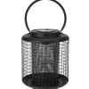 Excellent houseware Lantaarn - solar - LED - rond - zwart - 22 cm