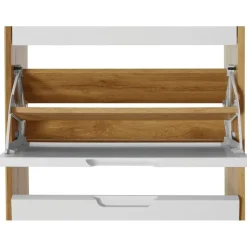 Ezra - Schoenenkast met 3 kleppen in eiken / witte spaanplaat
