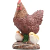 Farmwood Kip tuin beeldje - binnen/buiten - 15 x 10 x 20 cm