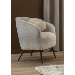 Fauteuil Carlton - bouclé stof - lichtgrijs