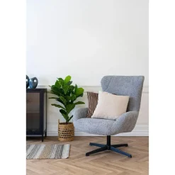 Fauteuil Draaibaar - Donkergrijs Stof - 89x80x101cm - Bescia