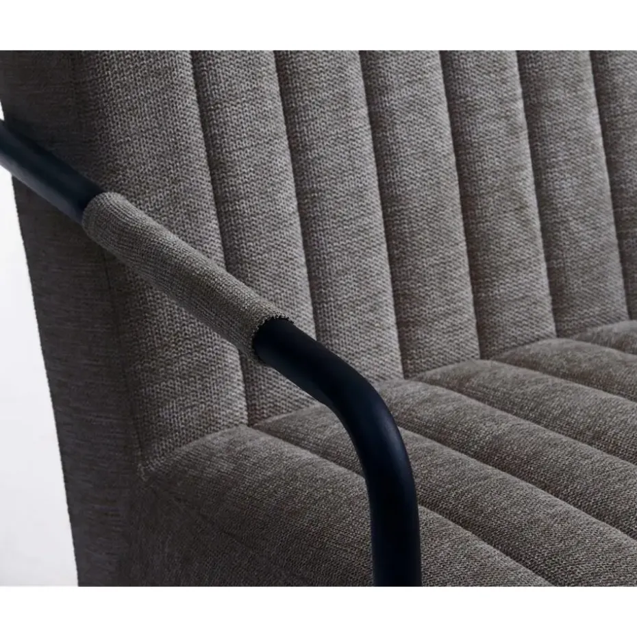 Fauteuil Stof/Metaal Donkergrijs - Incl. Armleuning - Trout