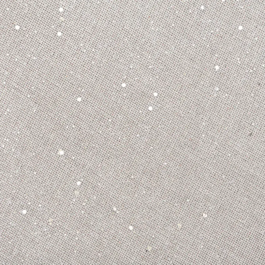 Feeeric Lights Placemat - zilver glitter - rond - D38 cm - jute