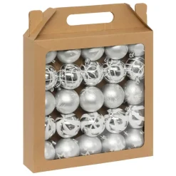 Feeric Christmas kerstballen - 25x - 6cm - zilver/wit