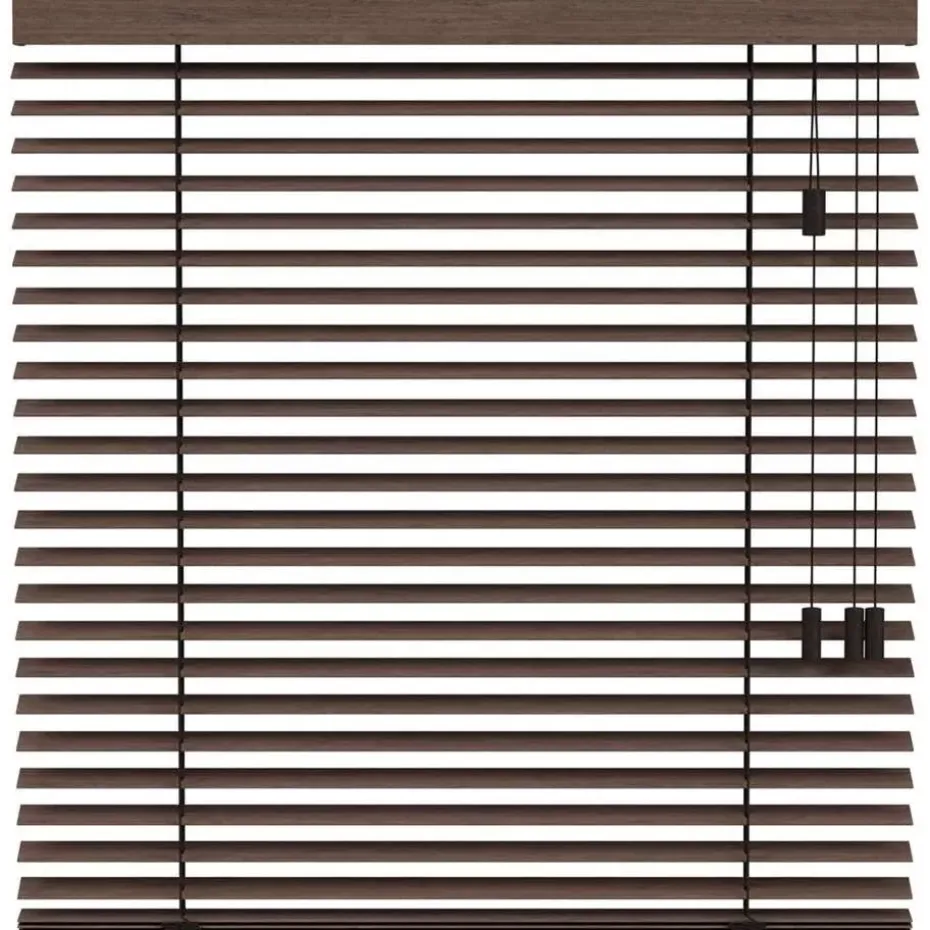 Fenstr houten jaloezie Oslo 50mm - donker bruin (30402)