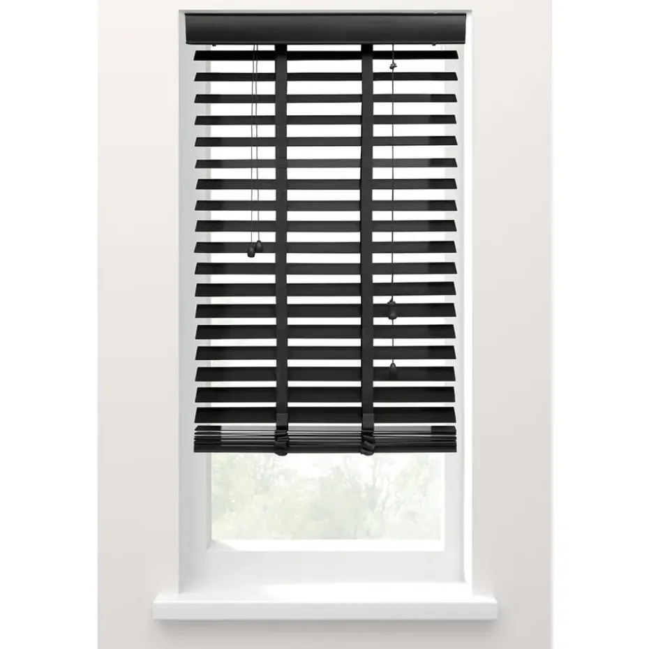 Fenstr jaloezie hout 50 mm zwart - 140x220 cm