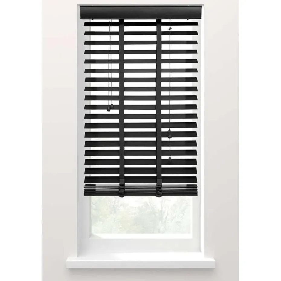 Fenstr jaloezie hout 50 mm zwart - 160x180 cm