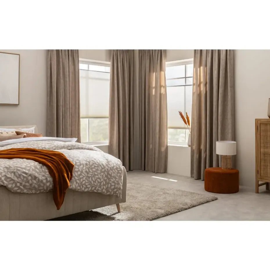 Fenstr plisségordijn Boston dubbel 25mm lichtdoorlatend - off-white (10716)