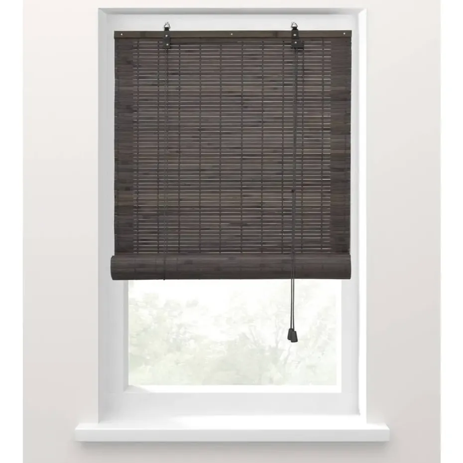 Fenstr Rolgordijn bamboe antraciet - 150x180 cm