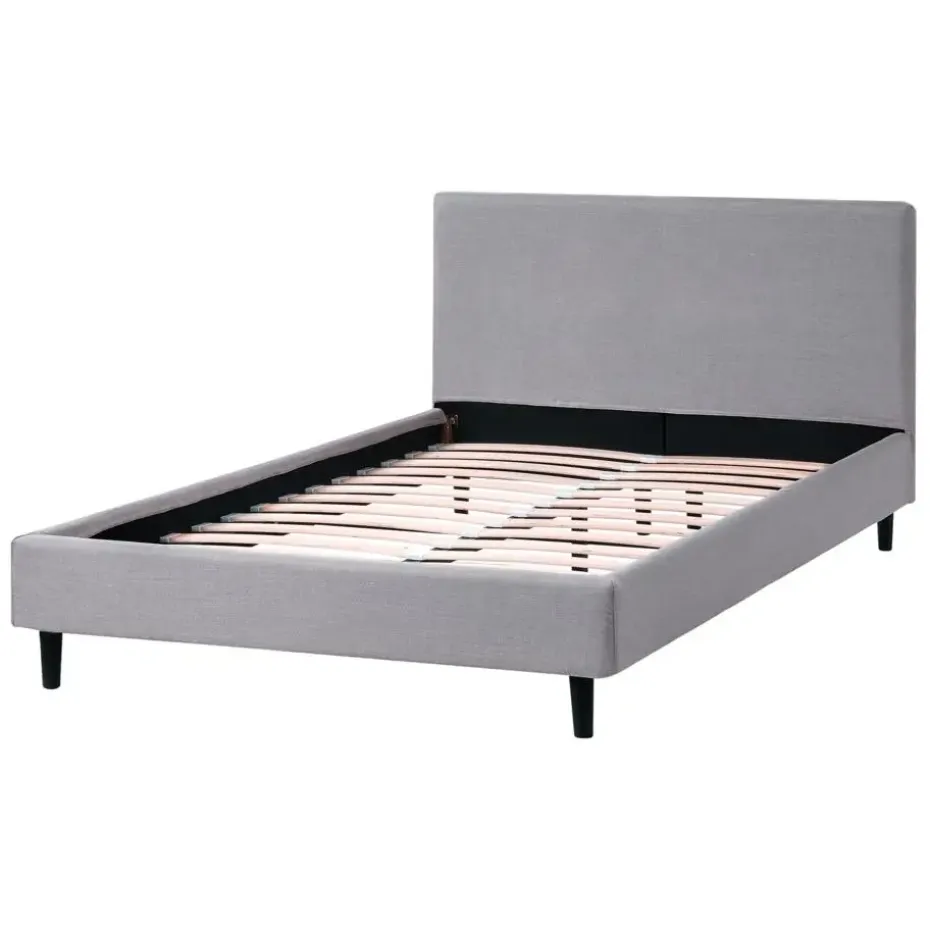 FITOU - Tweepersoonsbed - Lichtgrijs - 120 x 200 cm - Polyester