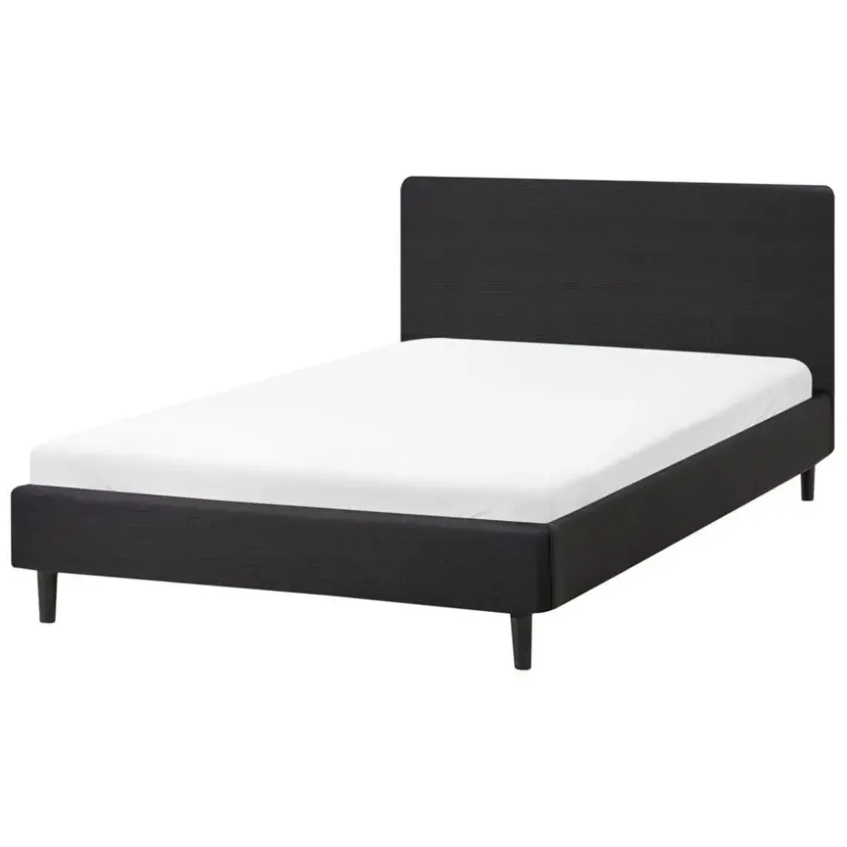 FITOU - Tweepersoonsbed - Zwart - 120 x 200 cm - Polyester