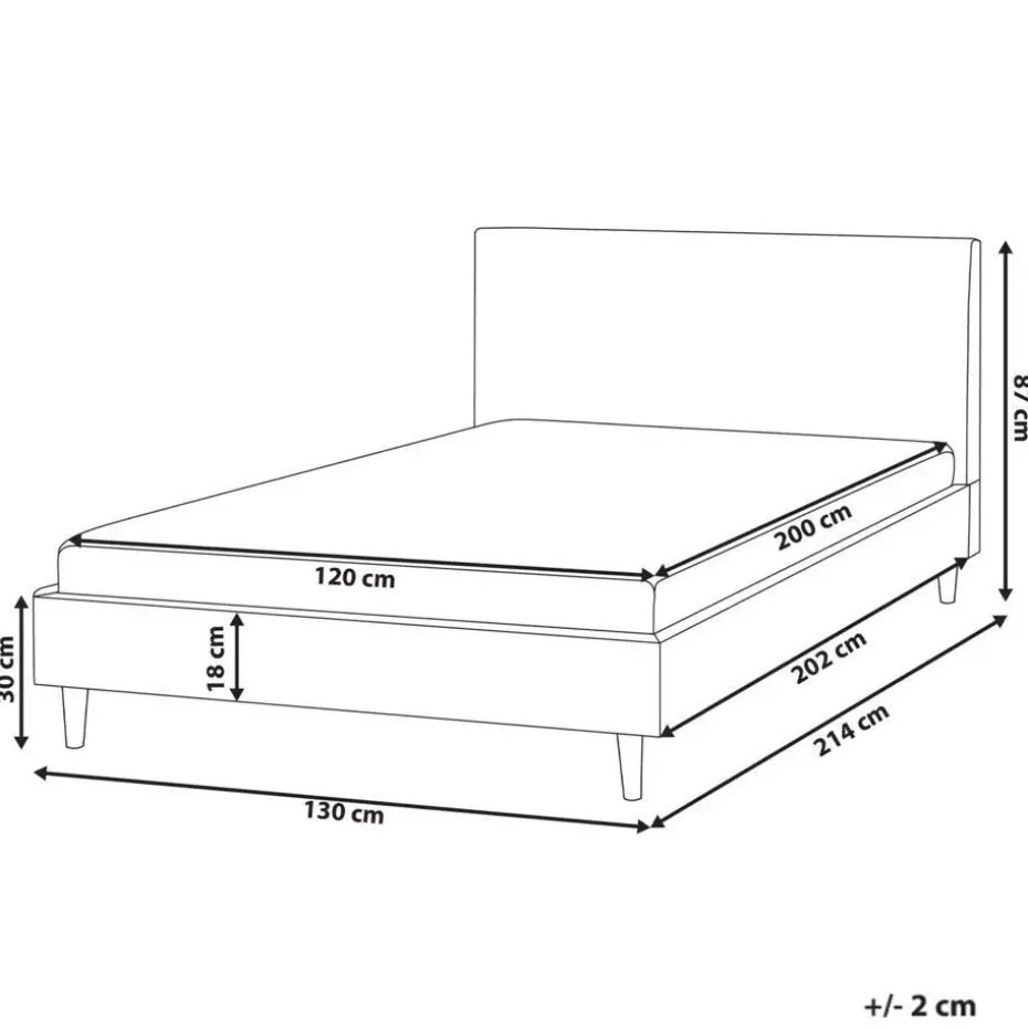 FITOU - Tweepersoonsbed - Zwart - 120 x 200 cm - Polyester