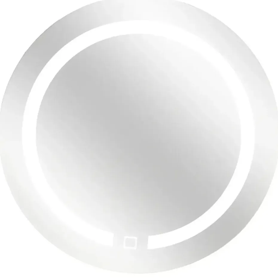 5Five Badkamer wandspiegel LED - batterij - zilver - D45 cm