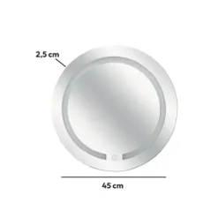 5Five Badkamer wandspiegel LED - batterij - zilver - D45 cm