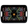 5Five Design dienblad van melamine - 39 x 26 cm - flowers print zwart