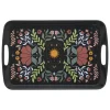5Five Design dienblad van melamine - 47 x 30 cm - flowers print zwart