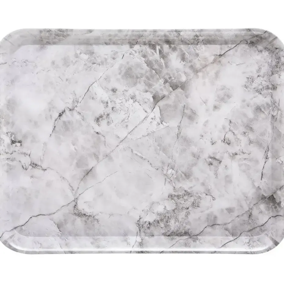 5Five Dienblad/serveer tray Marble - Melamine - creme wit - 33 x 43cm