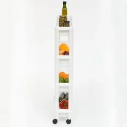 5Five Keuken/badkamer trolley 4 laags - 37 x 15 x 79 cm - wit