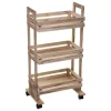 5Five Keukentrolley/kast - bruin - hout - 82 x 42 x 30 cm - 3 niveaus - fruitkis