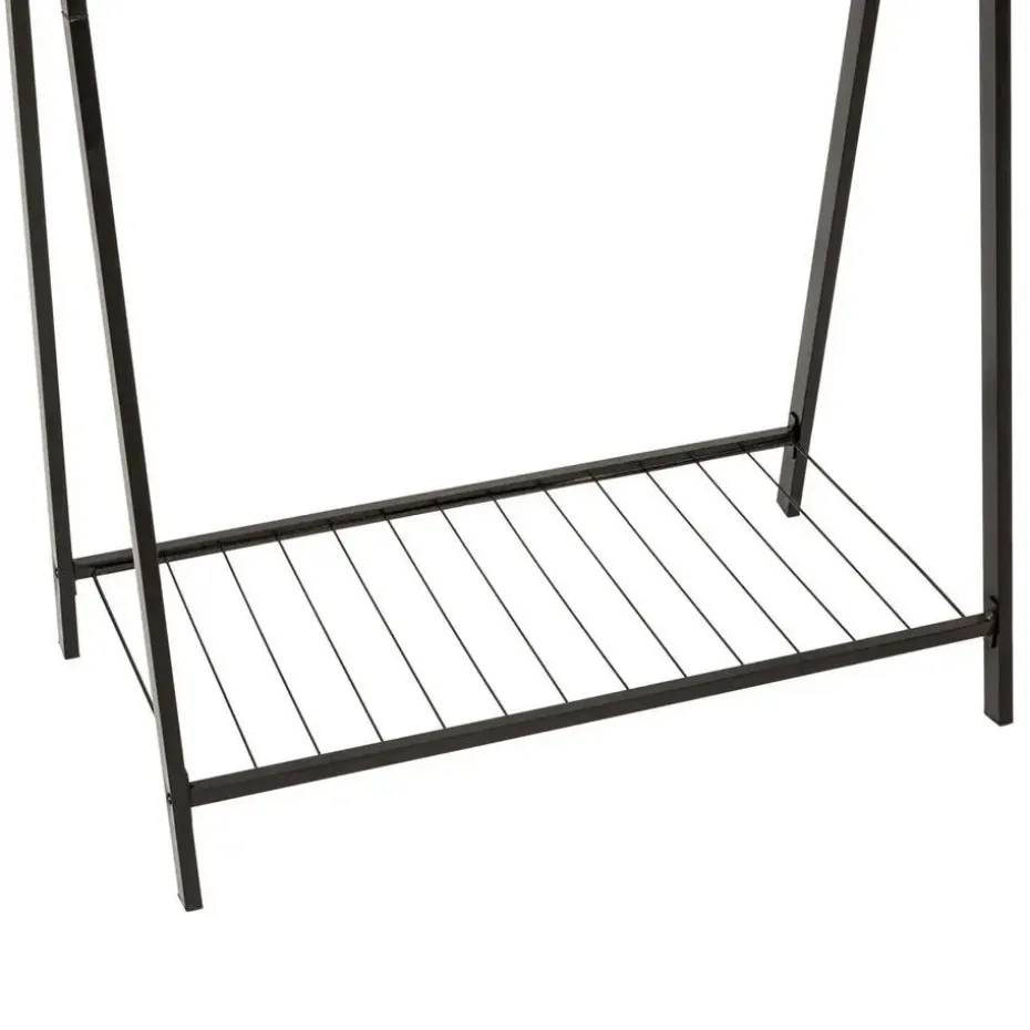 5Five Kledingrek met dubbele stang - rvs - zwart - 98x42x145 cm