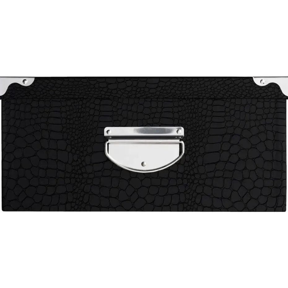 5Five Opbergdoos/box - zwart - L40 x B26.5 x H14 cm - karton