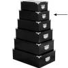 5Five Opbergdoos/box - zwart - L32 x B21.5 x H12 cm - Karton