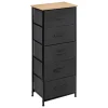 5Five Opbergkast - 5x mand - 45x30x114cm - hout/stof donkergrijs