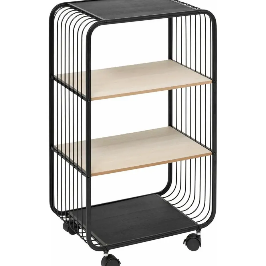 5Five Opbergrekje 3 laags met planken - metaal - 43 x 28 x 74 cm