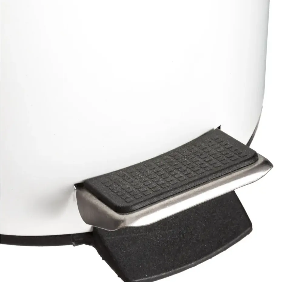 5Five Pedaalemmer - wit - metaal - 3 L - 25 cm - prullenbak