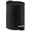 5Five Pedaalemmer - zwart - metaal - 3L - 23 cm - soft close
