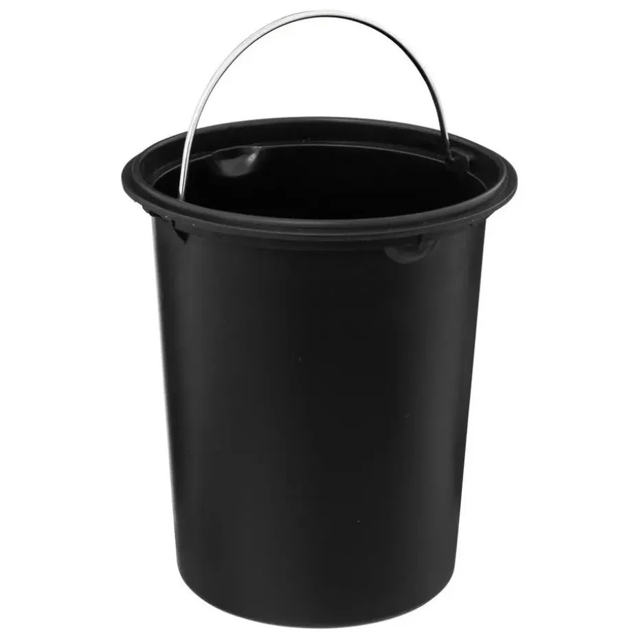 5Five Pedaalemmer - zwart - metaal - 3L - 23 cm - soft close